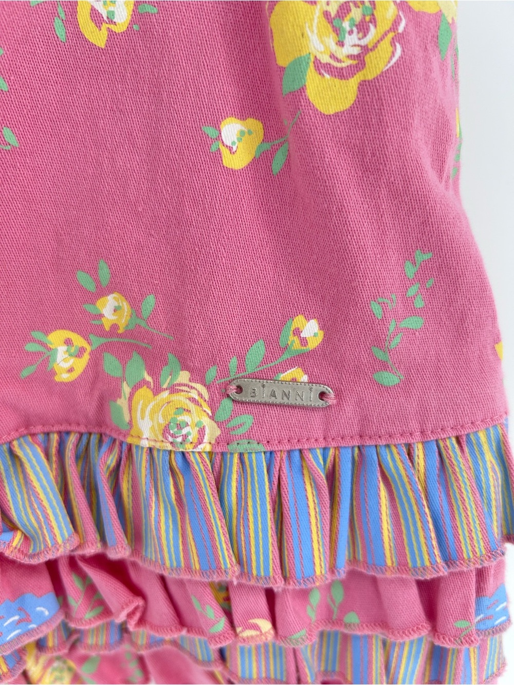 Bianni Pink Floral Tiered Coquette Skirt - Size 6 - Picture 3 of 4